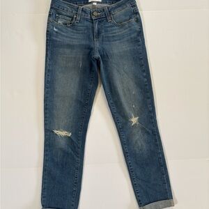 “Paige Kylie Crop Nora Destructed Skinny Jeans Size 26 – Light Wash”